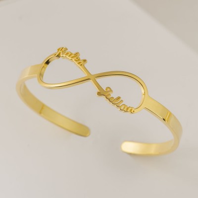 Personalized Infinity Name Bracelet Bangle With 1-6 Names