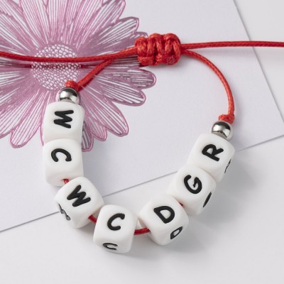 Personalized Bead Initial Bracelet 