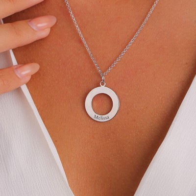 Personalized Engraved Disc Necklace