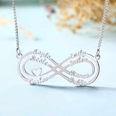 Personalized Infinity Name Necklace with 1-8 Names