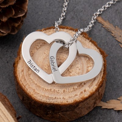 Custom Heart Engraved Name Necklace for Her Couple Gift Anniversary Gift