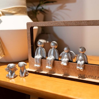 Our Little Family Personalized Sculpture Figurines 25th Anniversary Wedding Chtistmas Gift for Wife