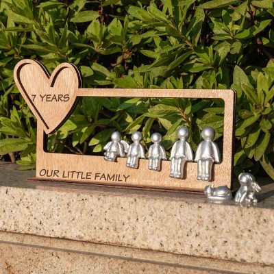 7 Years Our Little Family Personalized Sculpture Figurines 7th Anniversary Chtistmas Gift for Wife