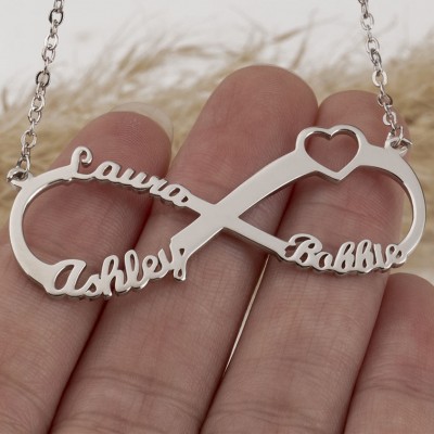Personalized Infinity Name Necklace with 1-6 Names