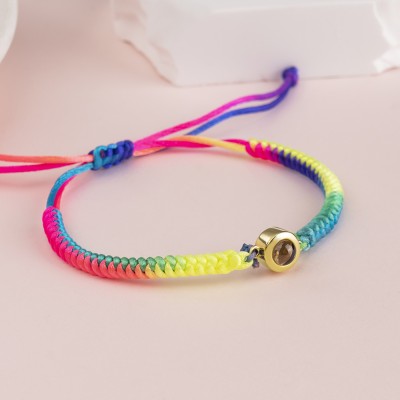 Personalized Braided Rope Baby Photo Projection Bracelet