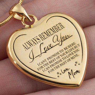 Always Remember (Love Mom) Heart Necklace