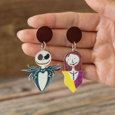 Halloween Jack and Sally Earrings Gift For Her