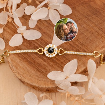 Personalized Women Projection Memory Bracelet with Pictures For Anniversary Gifts Christmas Gifts