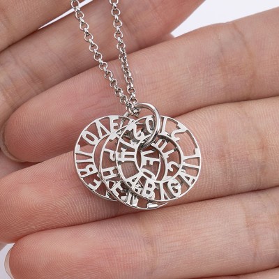 Personalized Engraved Necklace With 1-6 Circles 