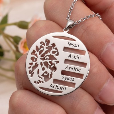 Custom Tree of Life Family Names Necklace Gift for Mom Grandma Personalized Jewelry for Her