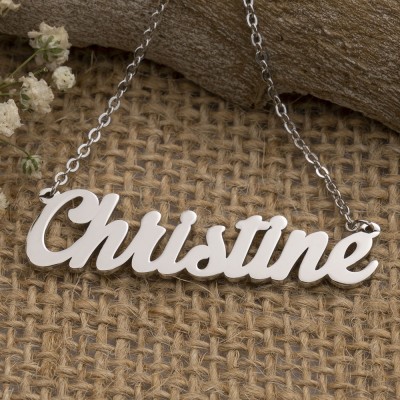 Personalized Silver Classic Name Necklace for Her