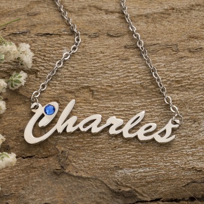 Personalized Name Necklace with Birthstone