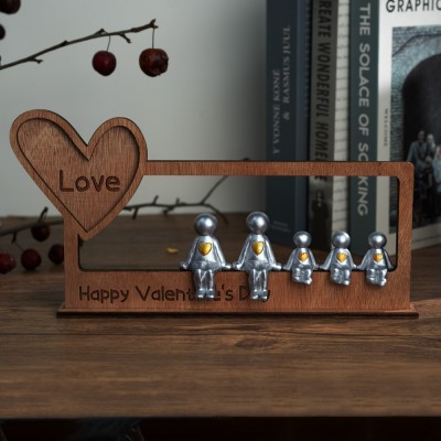 Our Little Family Personalized Sculpture Figurines Anniversary Gift for Wife Valentine's Day Gift Ideas