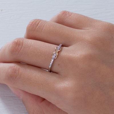 Sterling Silver Grandmother & Granddaughter Linked Together Love Forever Infinity Ring Gift For Her 