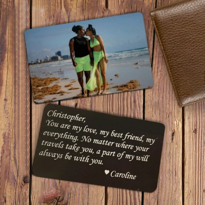 Personalized Metal Photo Wallet Card for Friend Galentine's Day Gift for Her Friendship Keepsake Gift