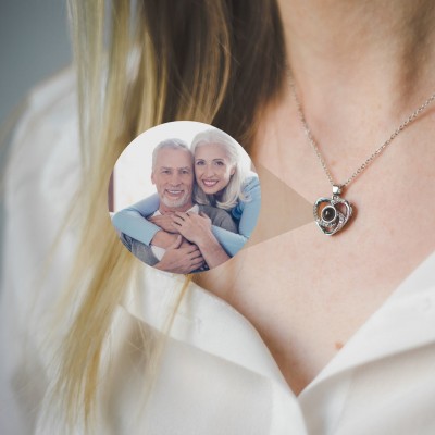 Personalized Heart Photo Projection Necklace
