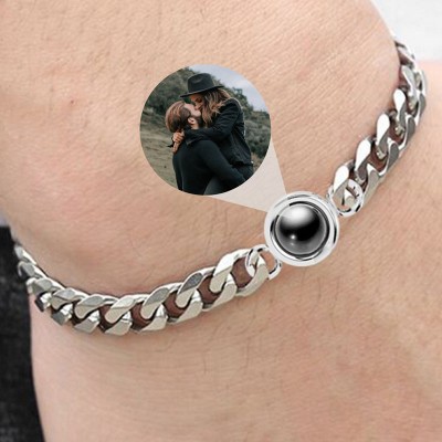 Personalized Photo Projection Bracelet Gift for Anniversary