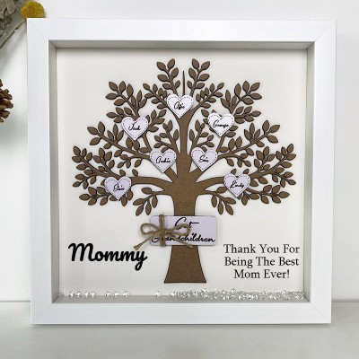 Personalized Family Tree Box Frame with 1-16 Names Mother's Day Gift