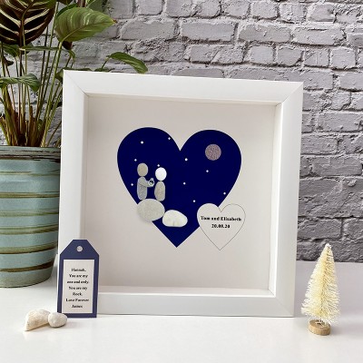 Personalized Engagement Pebble Art Picture Frame