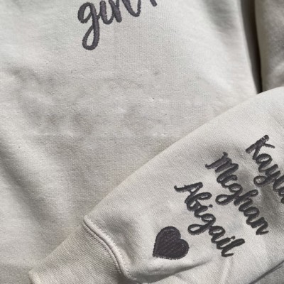Personalized Girl Mama Embroidered Sweatshirt Hoodie Love Gift Ideas For Mom Grandma