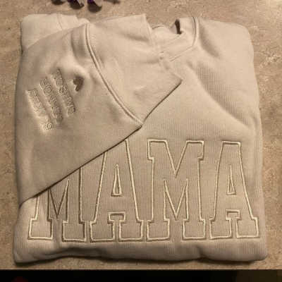Custom Mama Embroidered Sweatshirt Hoodie Mother's Day Gift Ideas Heartful Gift For Mama