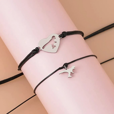 Mommy and Me Back to School Dinosaur Matching Bracelets