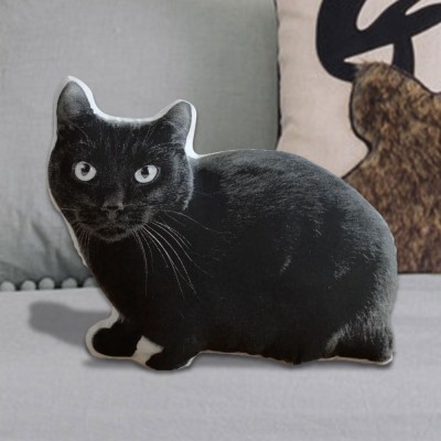 Silkscreen Black Cat Pillow