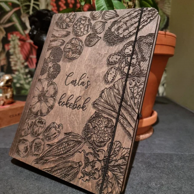 Personalized Wooden Recipe Book Custom Journal Cookbook Notebook Gifts for Mom Christmas Gift Ideas