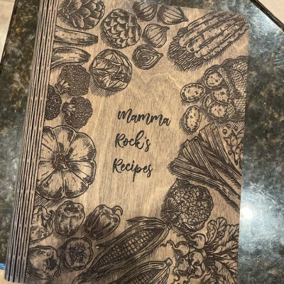 Personalized Wooden Family Recipe Book Binder Custom Cookbook Family Gifts Christmas Gifts for Mom