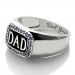 Men's Birthstone Dad Ring Platinum Plated Silver