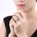 Personalized Black Plated CZ's Initial Ring In Sterling Silver