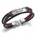 Personalized Engraved Leather Bar Bracelet