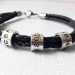 Men's Leather Bead Bracelet With 1-10 Beads