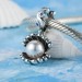Sparkling Pearl Shell Charm Blue Silver