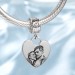 Photo Charm With Heart-Shaped Custom Portrait Jewelry Platinum Plated - Silver