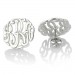 Personalized Block Monogram Earrings Sterling Silver