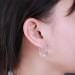 Personalized Name Birthstone Hoop Earrings in Silver